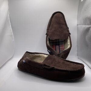 Vineyard Vines Loafer Slippers Men’s Size 10 Brown Fuzzy Comfort Pajama Sleep